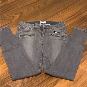 Paige gray zipped skinny jeans